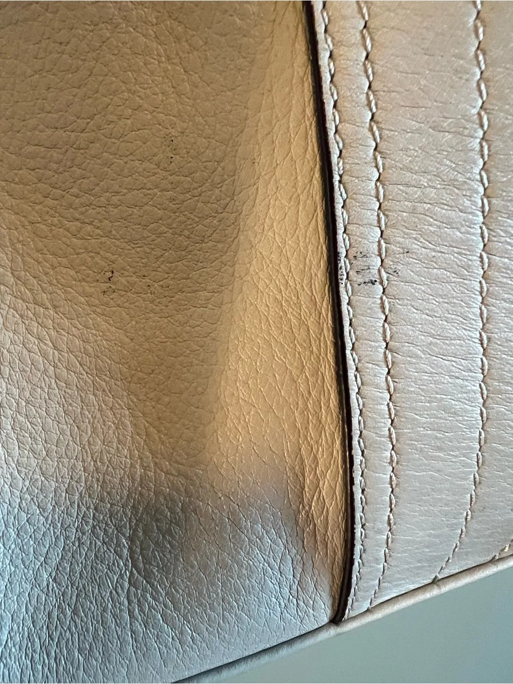 b. makowsky Cream Leather Satchel with Turn-Lock Hardware